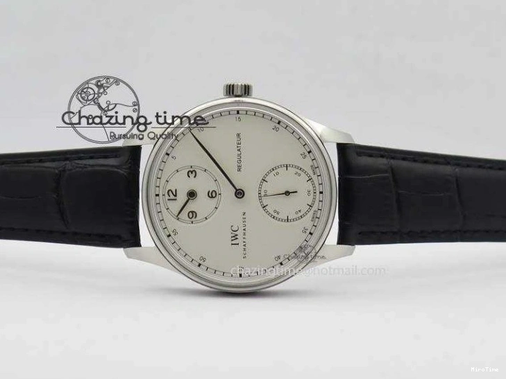 MIROTIME 1230 Effortless Portuguese IW544404 SS White Dial On Black Leather Strap A 7257